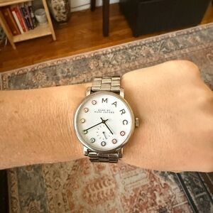 Marc Jacobs Silver Watch with Colorful Accents